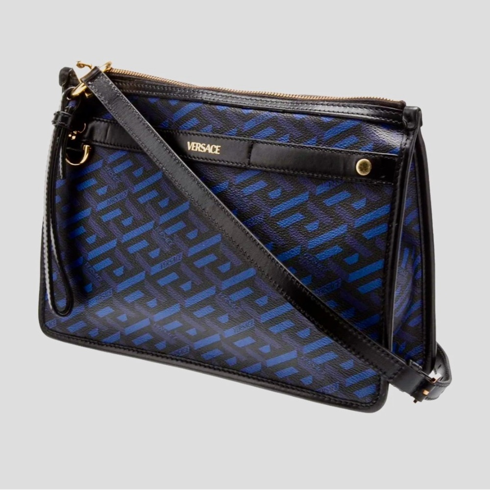 Versace La Greca Crossbody Clutch Bag